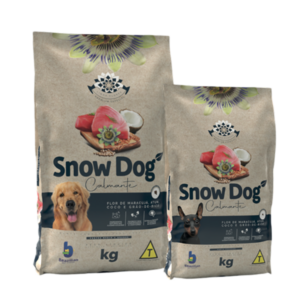 Ração de flor de maracujá, atum, coco e grão-de-bico